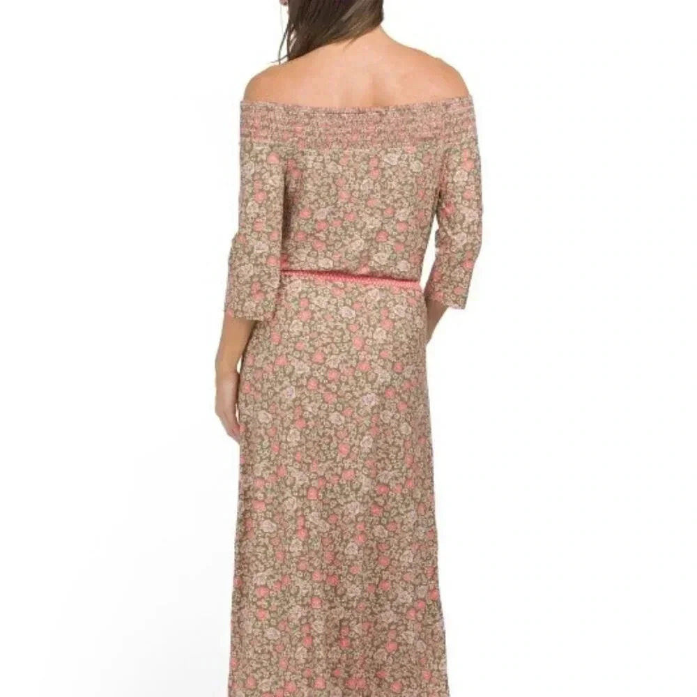 Off the Shoulder Ruffled Gown (Multicolor) - Picture 2 of 2